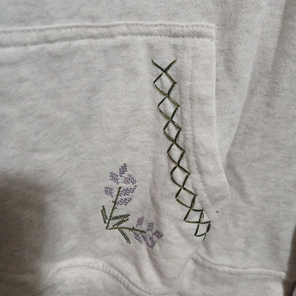 Maurice Hoodie Size Large Womans Embroidered Floral - Picture 3 of 10
